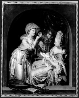 Johann Elias Zeissig, gen. Schenau (1737-1806): Kleine Figurenszene, Kupfer, 37 x 30 cm; Dresden, Gemldegalerie Alte Meister, Inv.-Nr. Ma 46/03