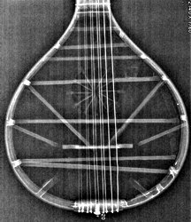 English Guitar; John Preston, London, um 1790; Musikinstrumenten-Museum der Universitt Leipzig, Inv.-Nr. 5005; Decken- und Bodenbeleistung